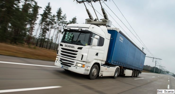 Pilotprojekt für Alternativen Transport mit Oberleitungs-LKW